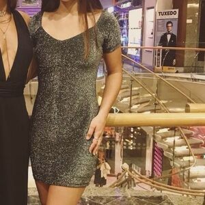 Vintage Urban Outfitters Silver Sparkly Mini Dress